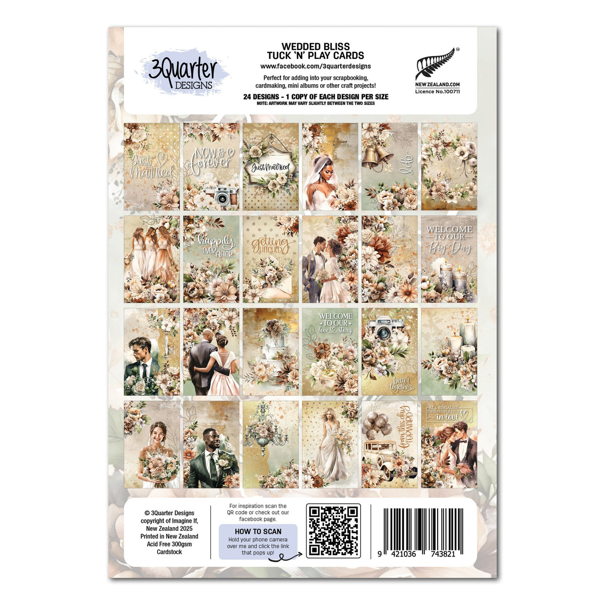 3Quarter Designs Wedded Bliss - Tuck N Play Cards-2