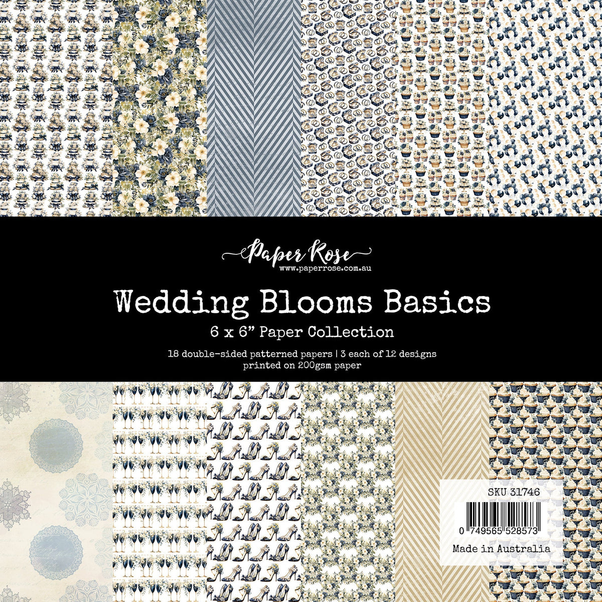 Colección de papeles Wedding Blooms Basics 6x6, 31746