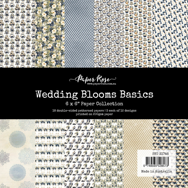 Colección de papeles Wedding Blooms Basics 6x6, 31746-1