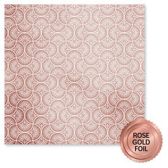 Papel Wedding Joy con lámina de oro rosa, 12 x 12 pulgadas (paquete a granel de 6 unidades) 34560-1
