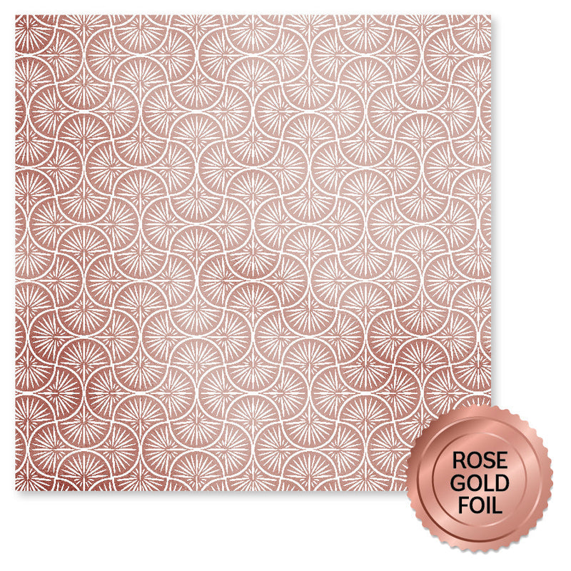 Papel Wedding Joy con lámina de oro rosa, 12 x 12 pulgadas (paquete a granel de 6 unidades) 34560-1