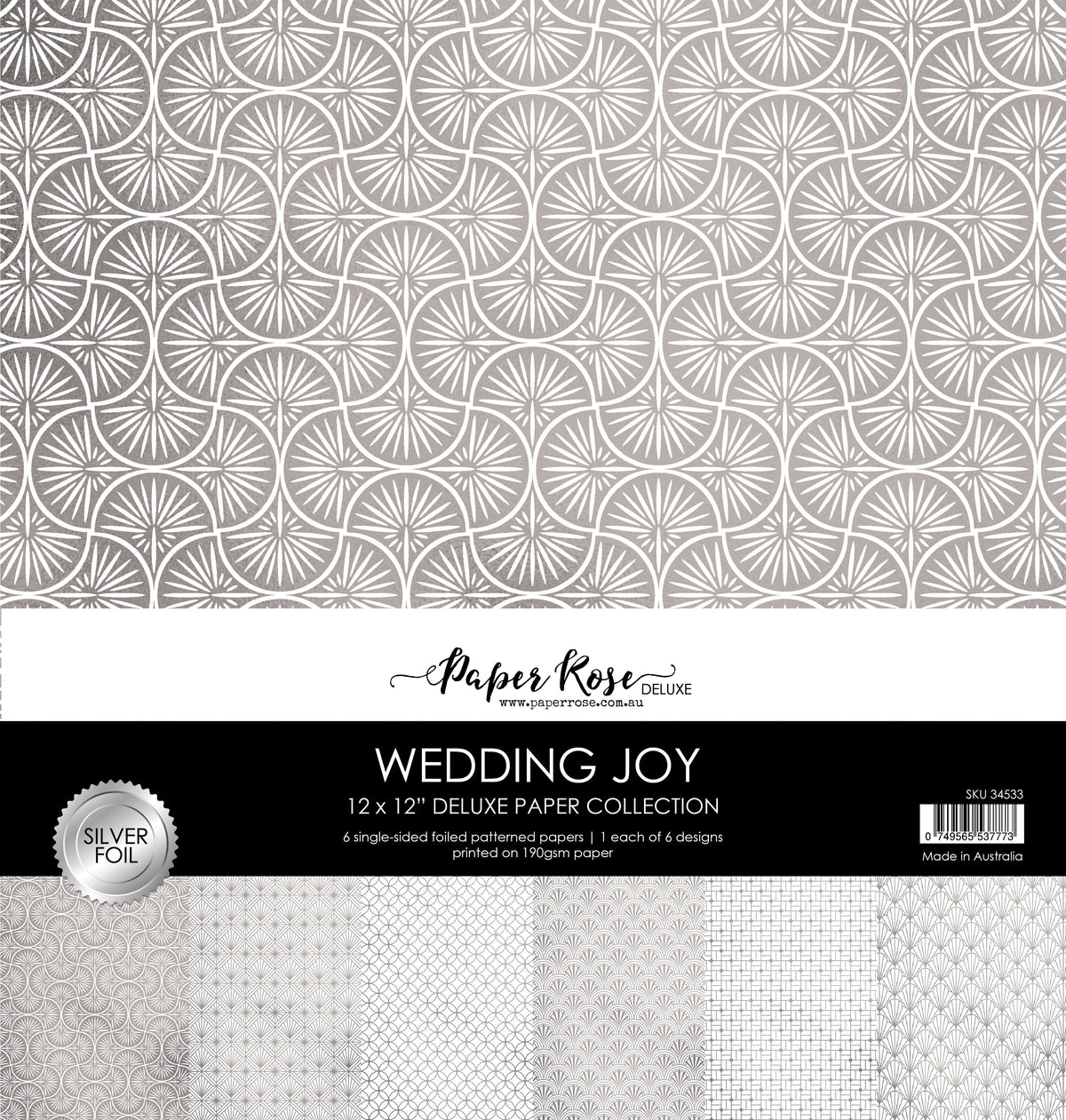 Wedding Joy Foil Silver 12x12 Paper Collection 34533-1