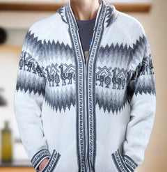 Unisex Alpaca white Sweater-4