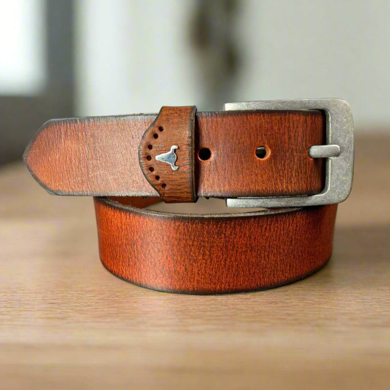 Men's Buffalo Grain Leather Belt | Single-Prong Buckle-1
