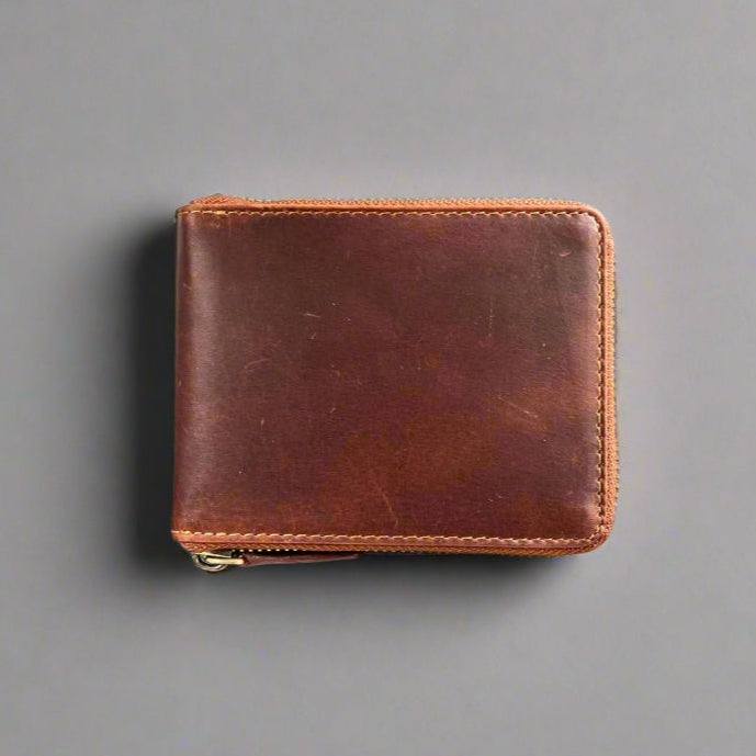 Men’s Zip-Around Cow Leather Wallet-1