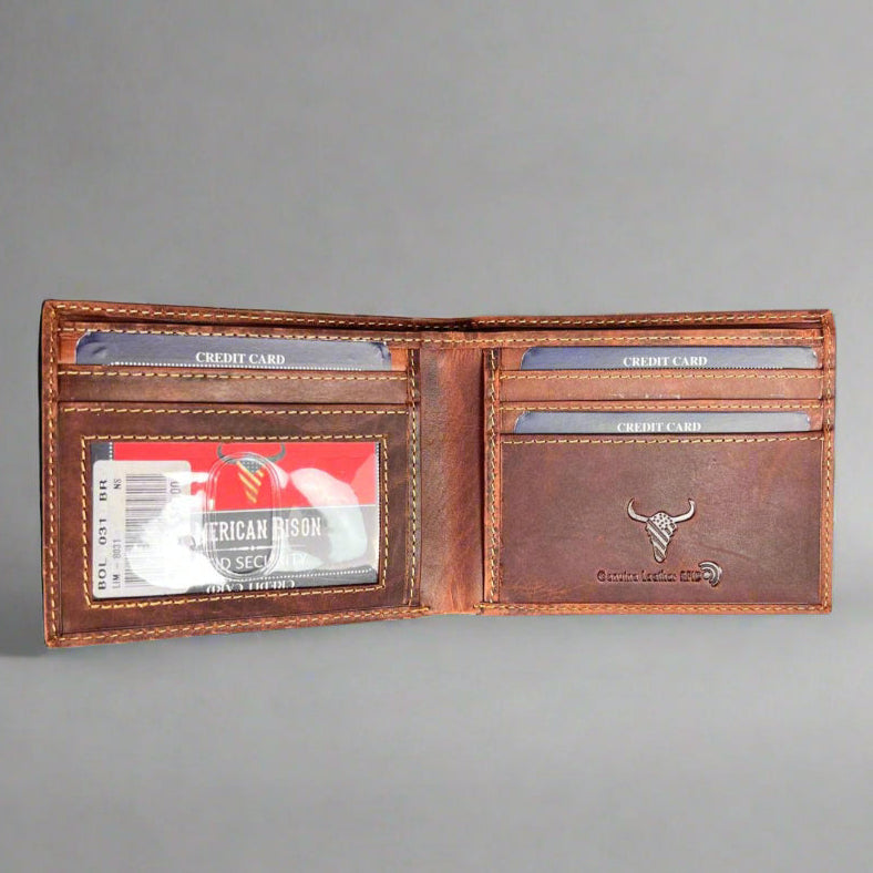 Men’s Slim Bifold Cow Leather Wallet-3