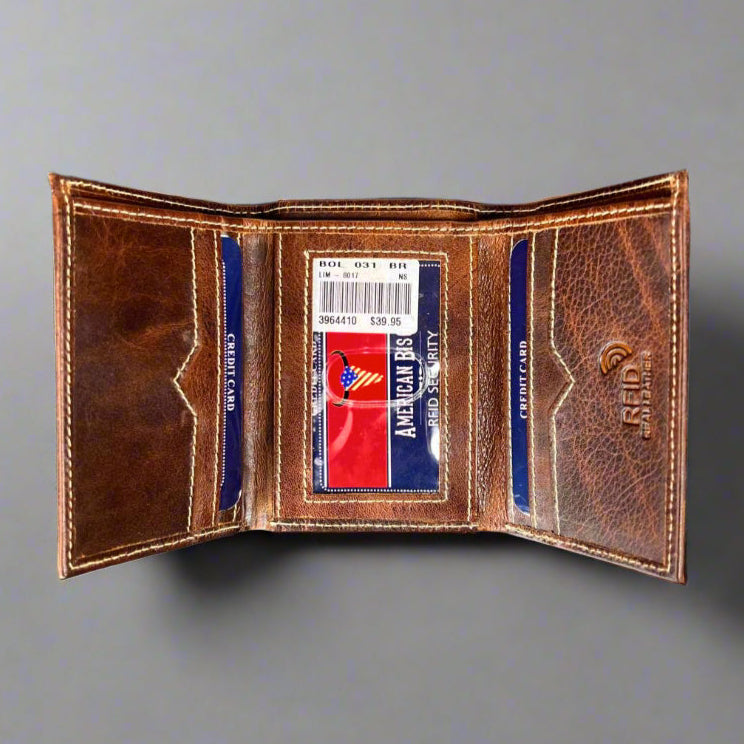 Men’s Slim Trifold Cow Leather Wallet-3