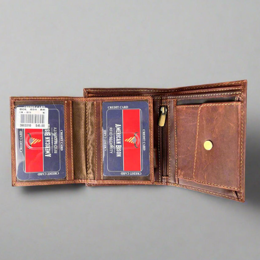 Men’s Bifold Flipout Cow Leather Wallet-4