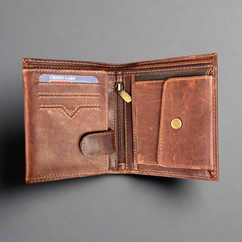 Men’s Bifold Flipout Cow Leather Wallet-3