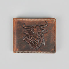 Men’s Steer Embossed Bifold Leather Wallet-5