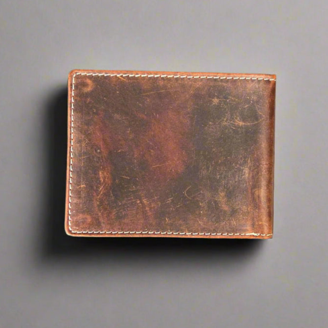 Men’s Skull Embossed Bifold Leather Wallet-2