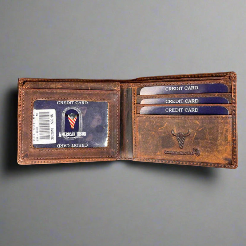 Men’s Skull Embossed Bifold Leather Wallet-3