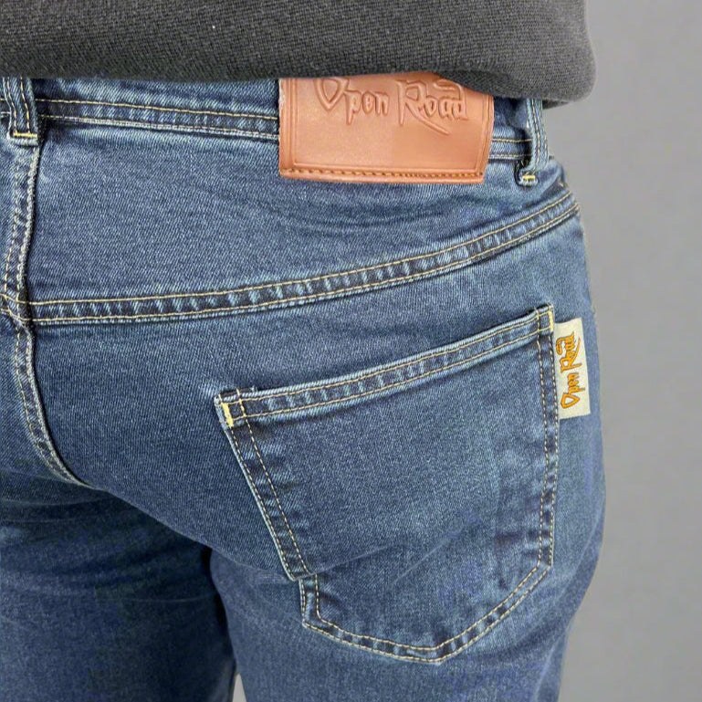 Men’s Classic Armored Motorcycle Jeans. CE-Certified Knee & Hip Protection. Timeless Denim Riding Pants-3