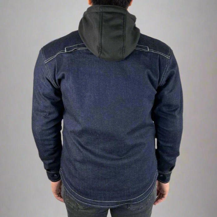Men’s Armored Denim Shirt with Removable Hoodie-9