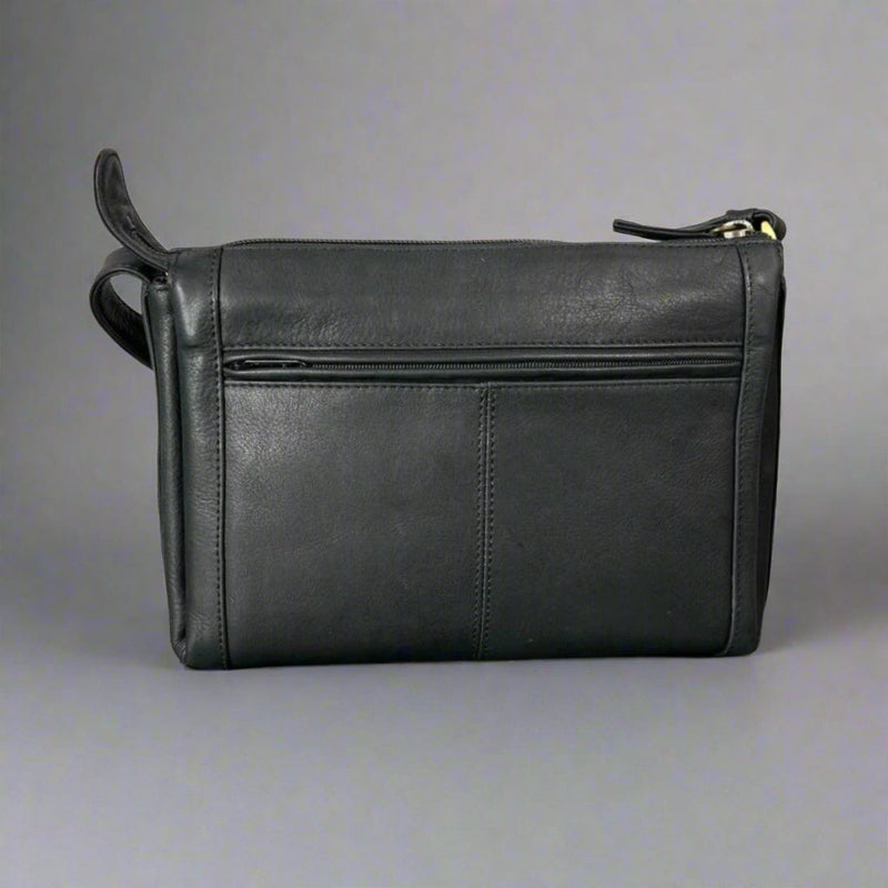 Derek Alexander Zip Top Leather Crossbody Bag-2