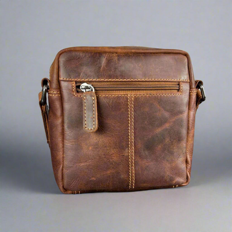 Greenwood Leather Mini-Messenger Bag. Compact Wax Pull-Up Leather Bag for Urban Adventures-2