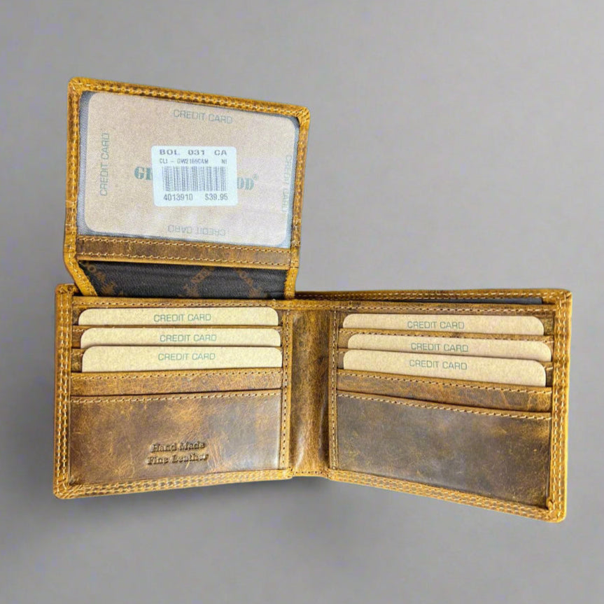 Greenwood Men's Leather Bifold Wallet. Premium RFID Protection Wallet with Flip Compartment-10
