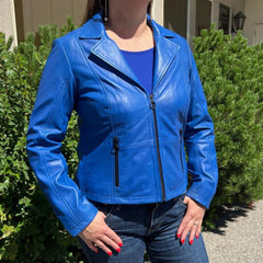 Women's Lamb Leather Blazer Jacket-1