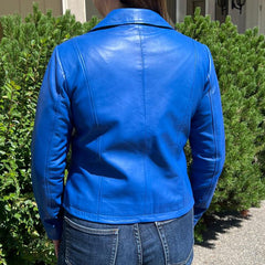 Women's Lamb Leather Blazer Jacket-2