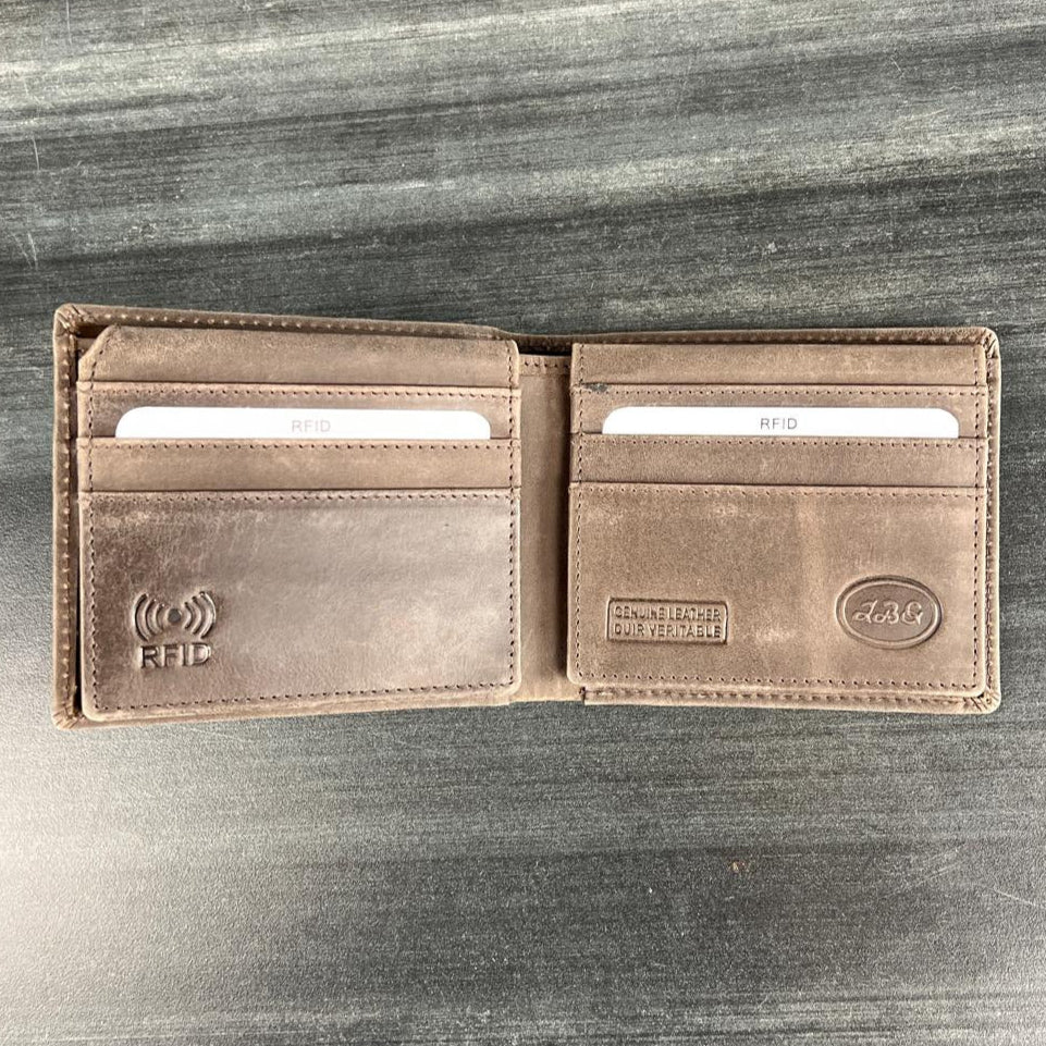 JBG International Men's Card Flip Up Bifold Leather RFID Wallet-6