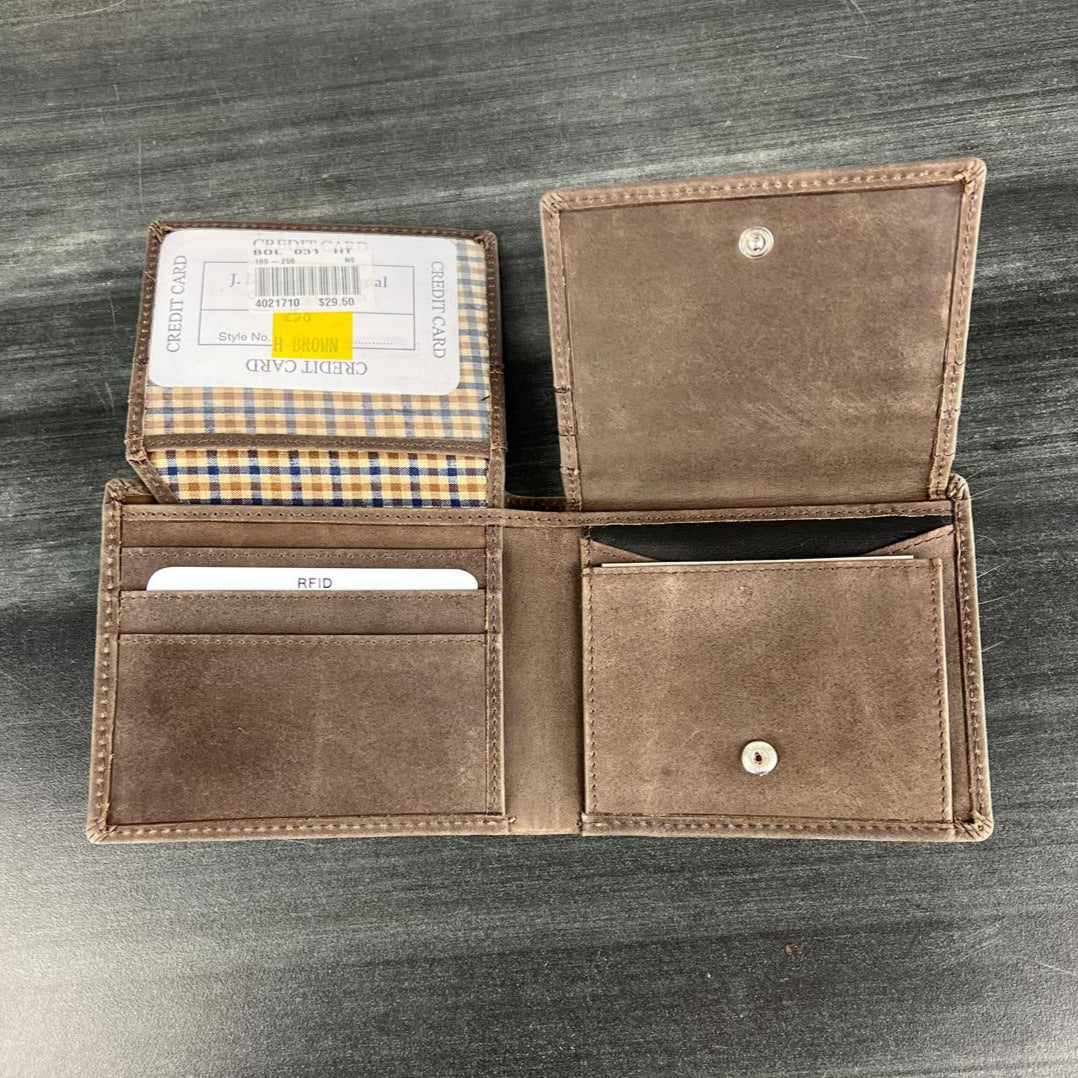 JBG International Men's Card Flip Up Bifold Leather RFID Wallet-7