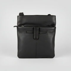 JBG Slim Genuine Leather Crossbody Bag. RFID Blocking Travel Purse with Multi-Zipper Pockets-3