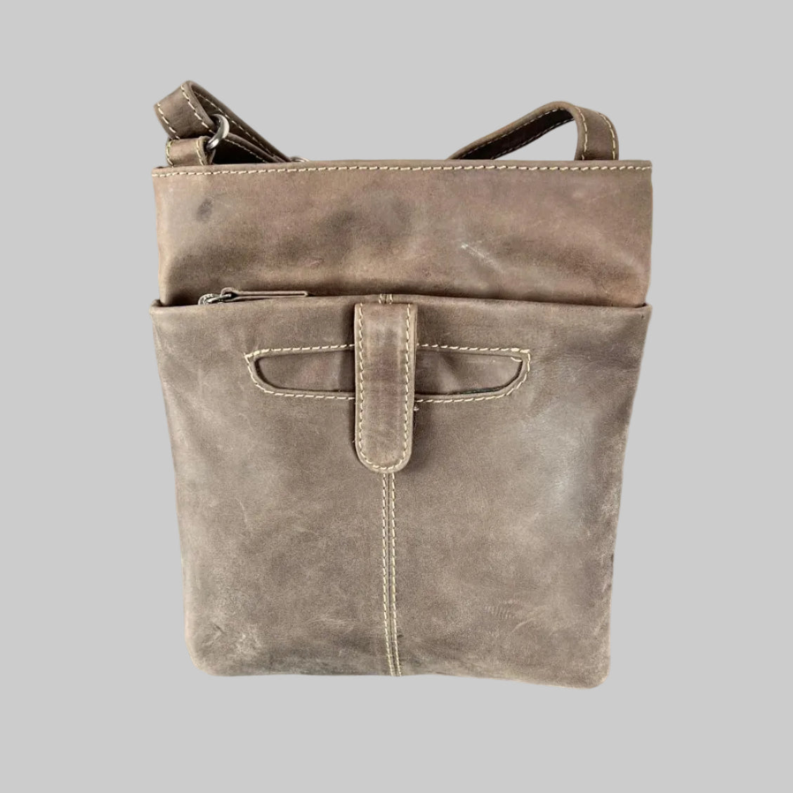 JBG Slim Genuine Leather Crossbody Bag. RFID Blocking Travel Purse with Multi-Zipper Pockets-5