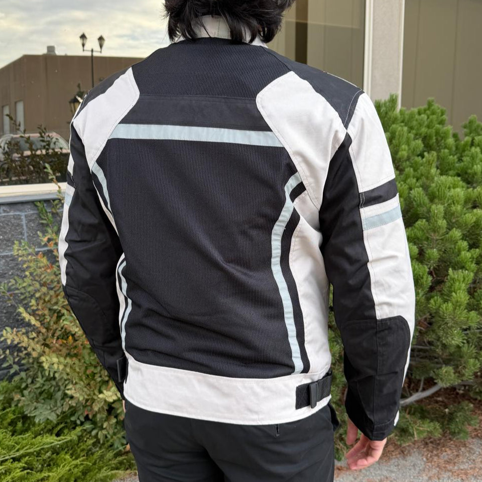 Men's Textile Motorcycle Jacket. Protective Armor, Reflective Strips & Multiple Pockets-8