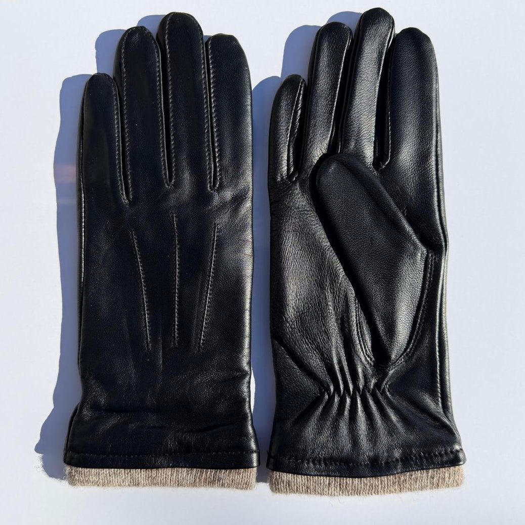 Women's Touchscreen Sheep Leather Gloves with Wool Blend Lining-8