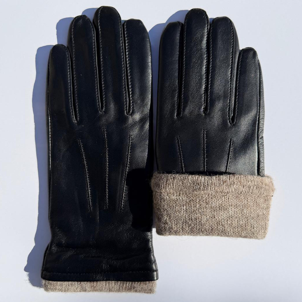 Women's Touchscreen Sheep Leather Gloves with Wool Blend Lining-9