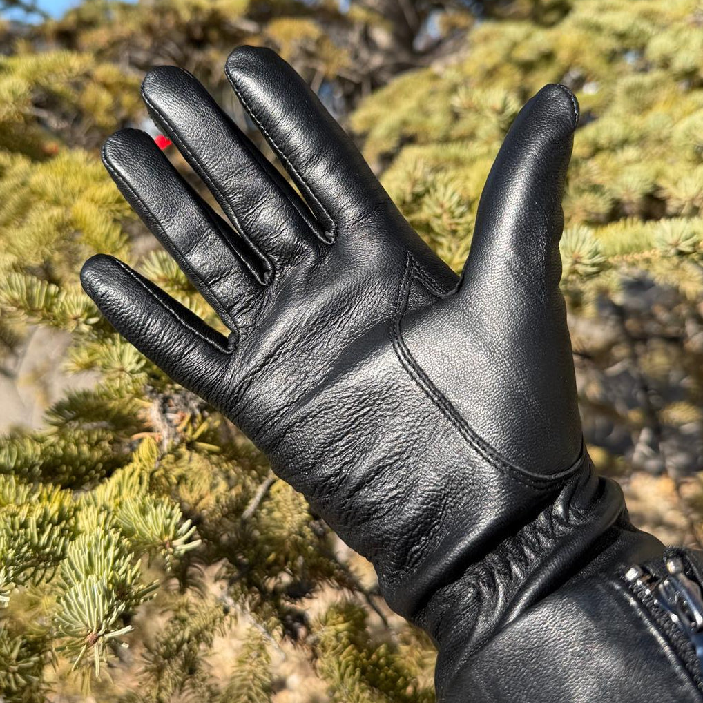 Women's Touchscreen Sheep Leather Gloves with Wool Blend Lining-6