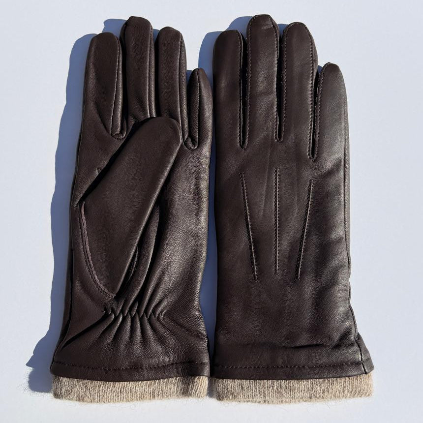 Women's Touchscreen Sheep Leather Gloves with Wool Blend Lining-2