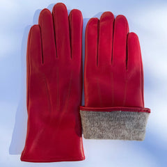 Women's Drum Dyed Lamb Leather Gloves with Wool Blend Lining-3