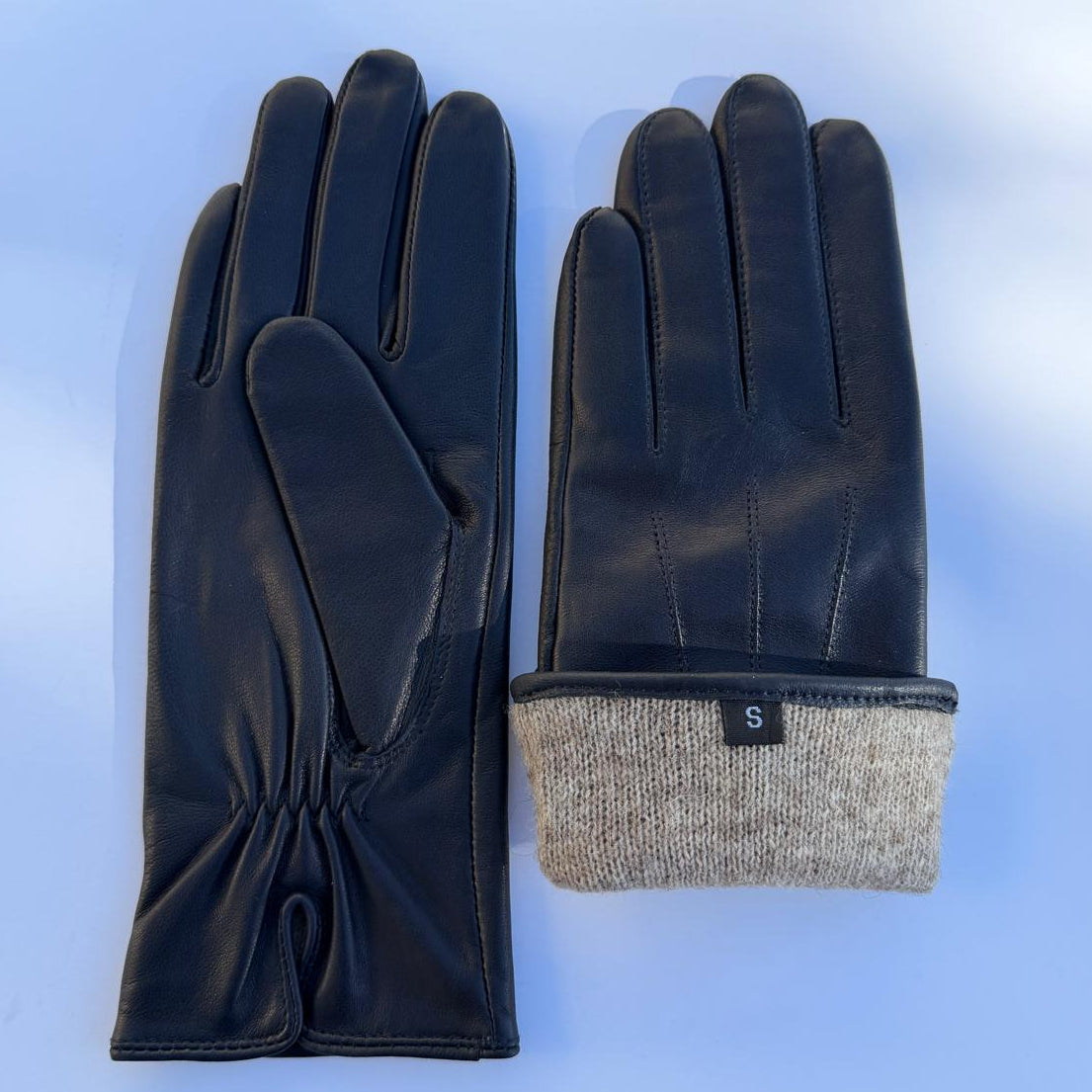Women's Drum Dyed Lamb Leather Gloves with Wool Blend Lining-10