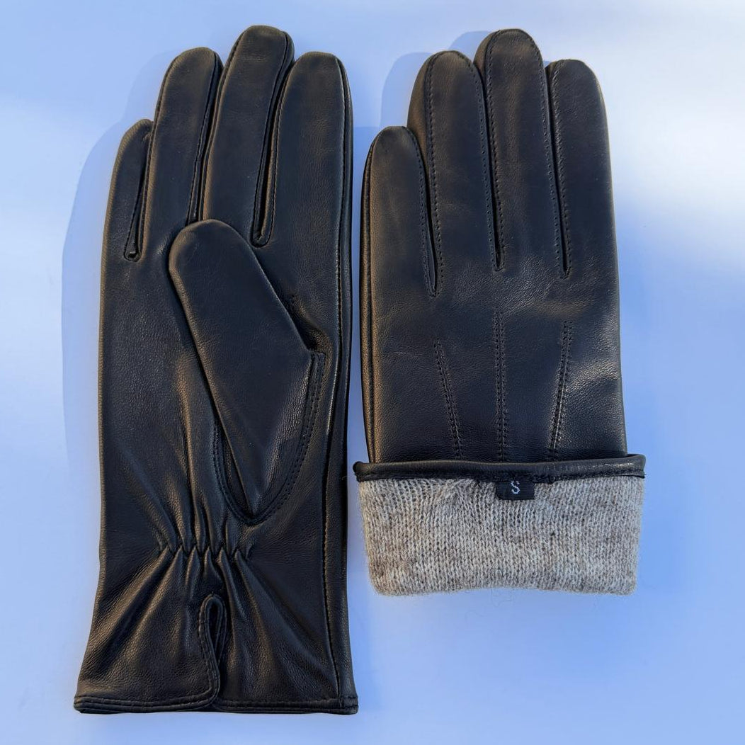 Women's Drum Dyed Lamb Leather Gloves with Wool Blend Lining-12