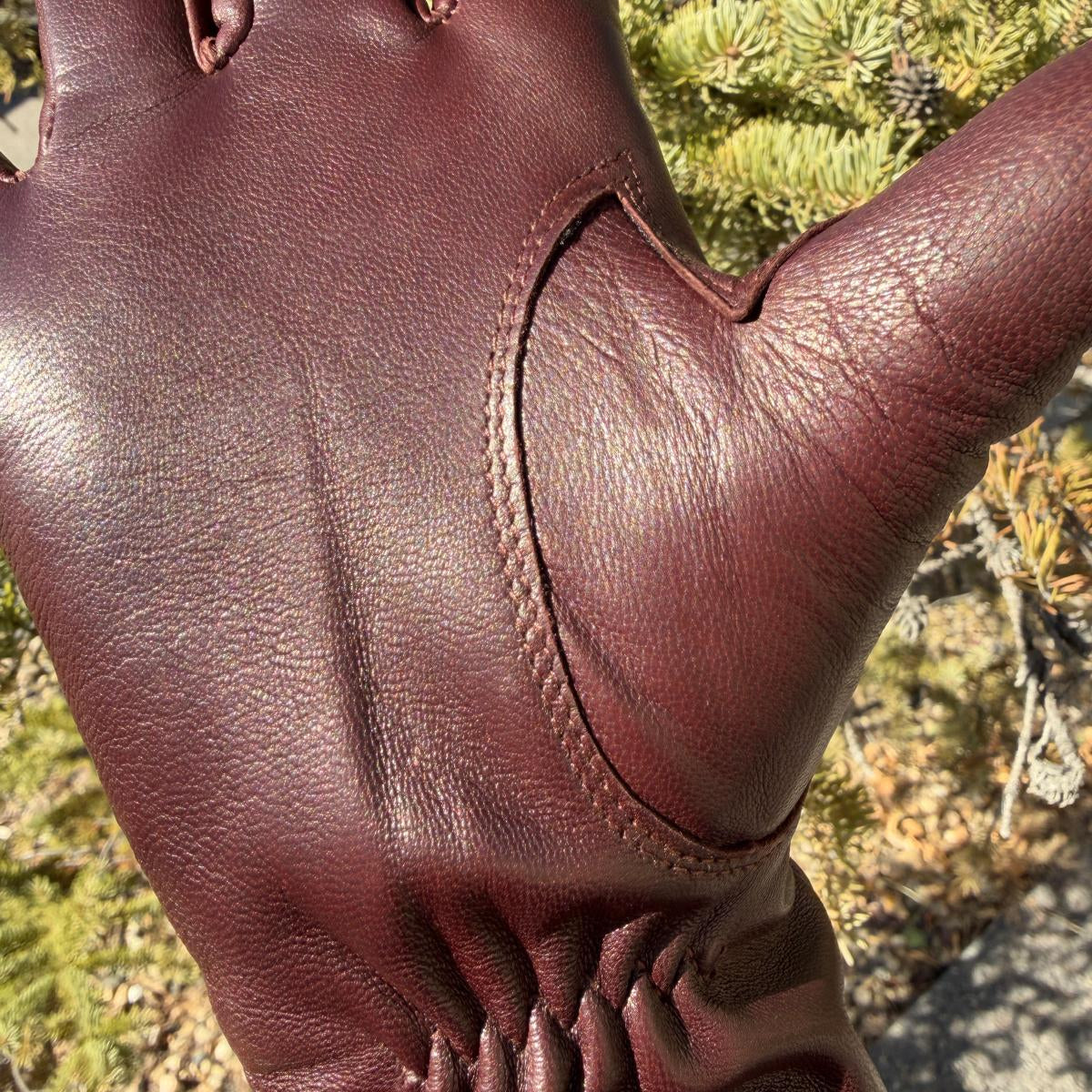 Women's Drum Dyed Lamb Leather Gloves with Wool Blend Lining-17