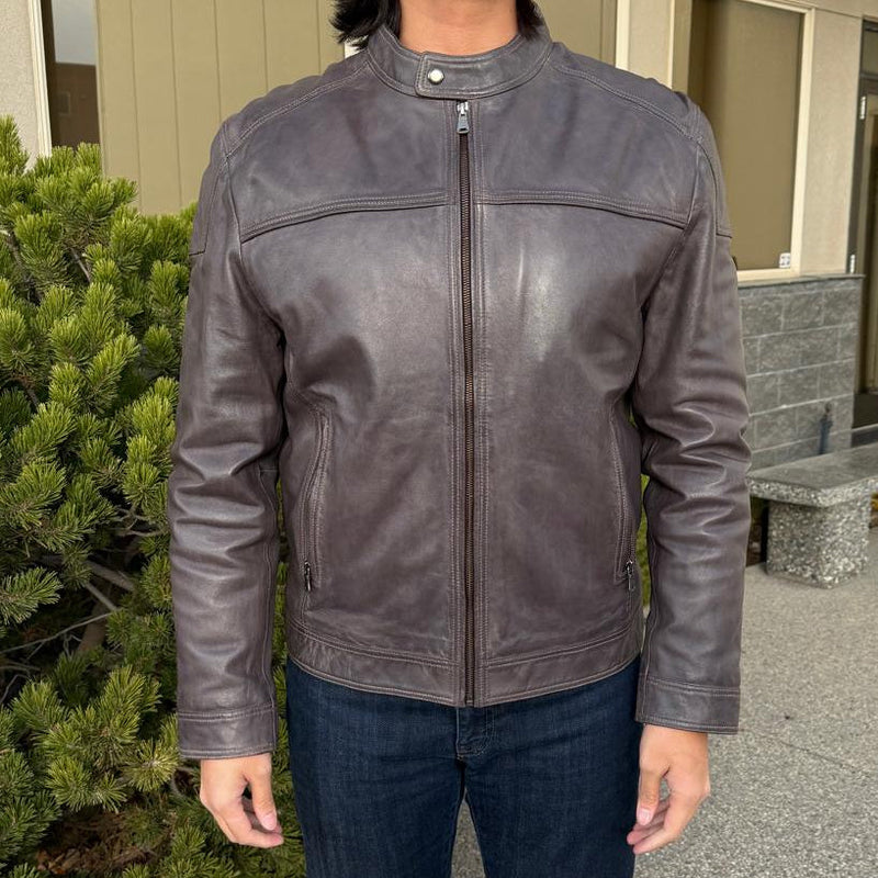 Men's Two-Tone Lamb Leather Jacket-4