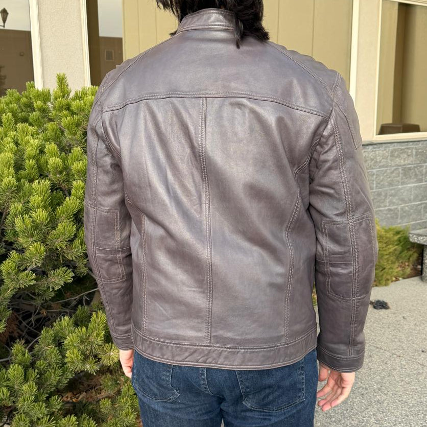 Men's Two-Tone Lamb Leather Jacket-2