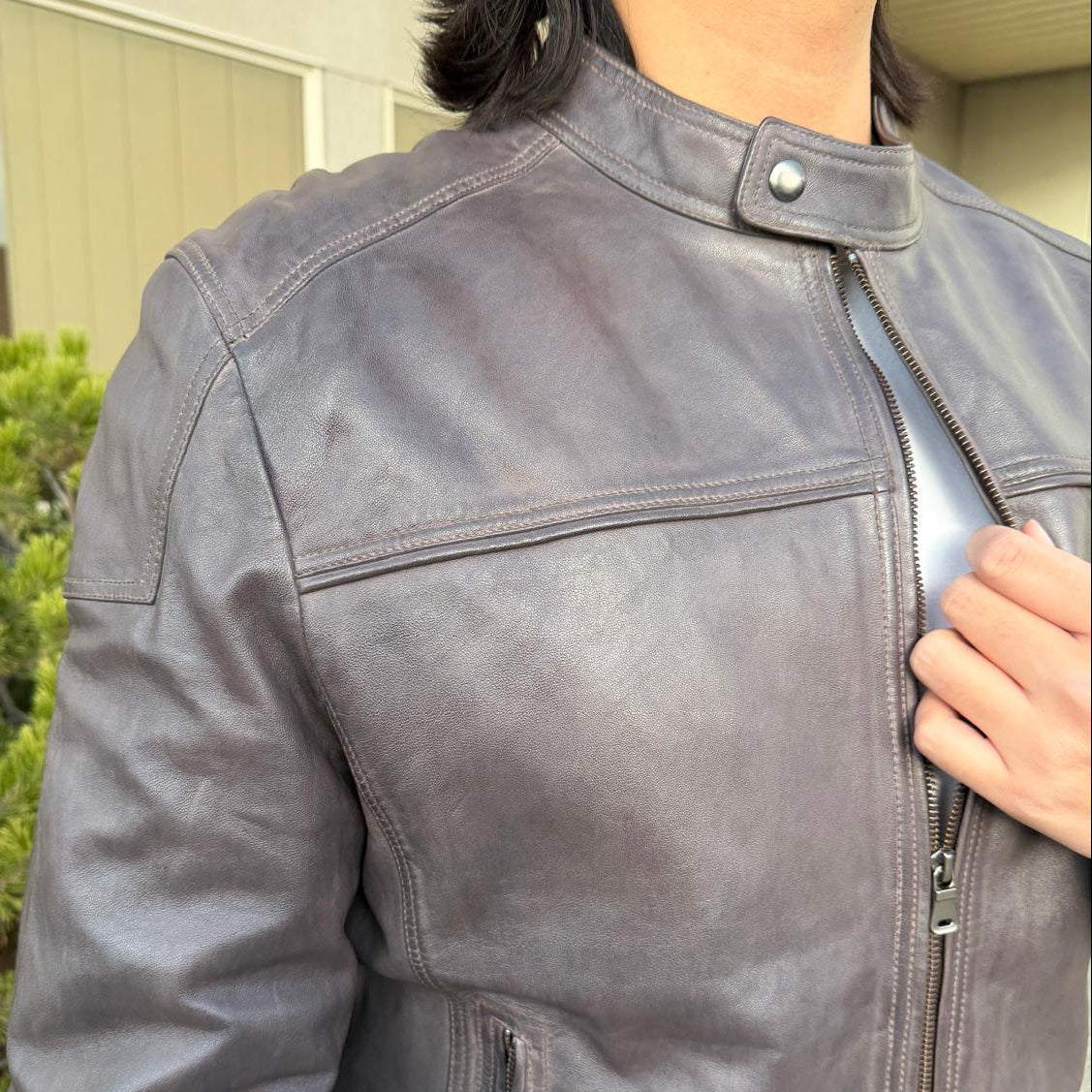 Men's Two-Tone Lamb Leather Jacket-3