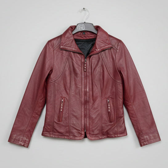 Women's Classic Sheepskin Leather Jacket with Removable Insulation-5