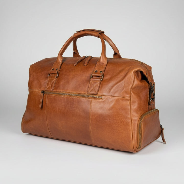 MET Premium Leather Duffle Bag Travel Weekend Carry-on-2