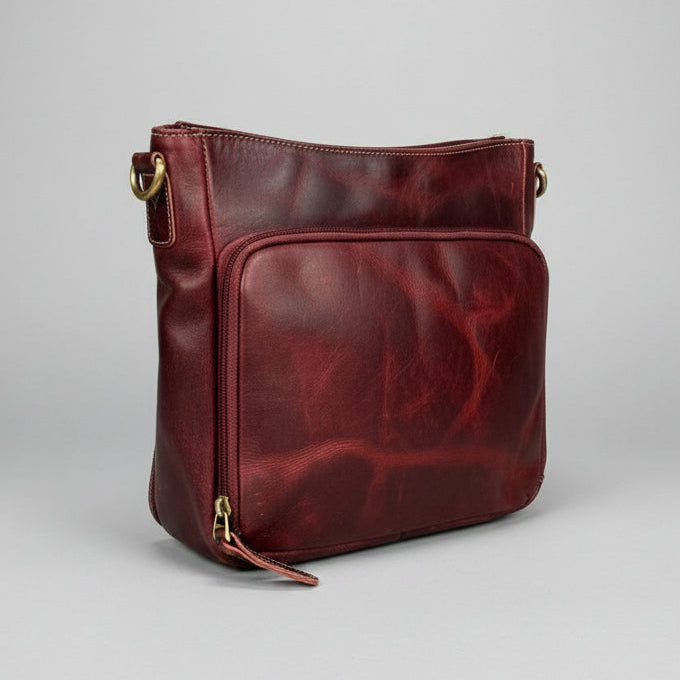 Buffalo Leather Crossbody Bag with Card Organizer-2