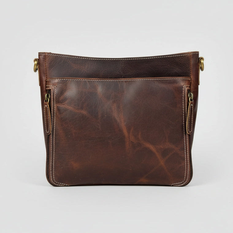 Buffalo Leather Crossbody Bag with Card Organizer-3