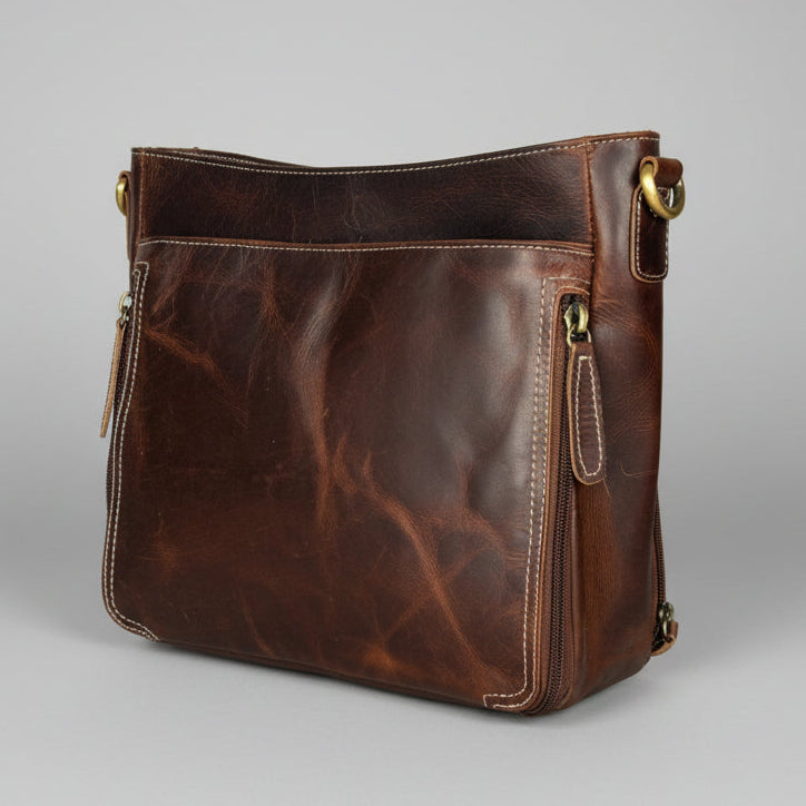 Buffalo Leather Crossbody Bag with Card Organizer-4
