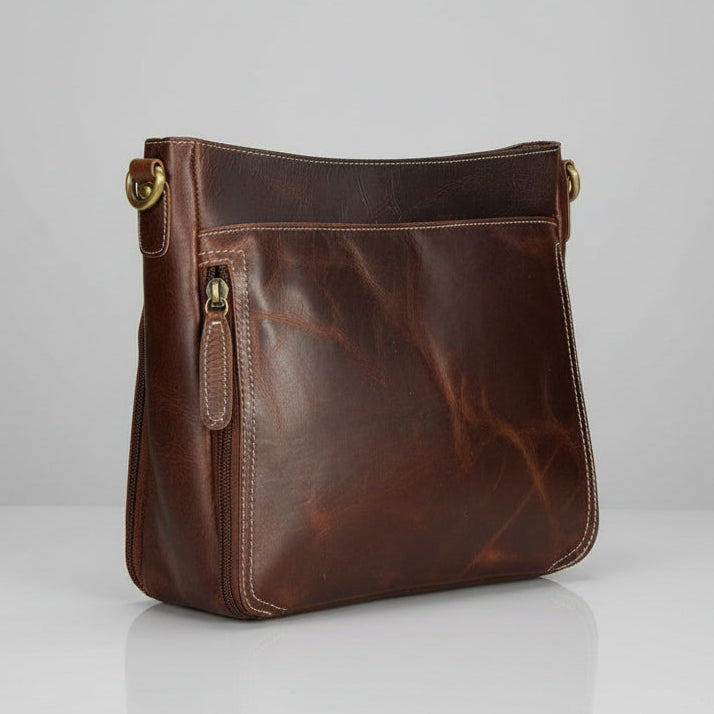 Buffalo Leather Crossbody Bag with Card Organizer-5