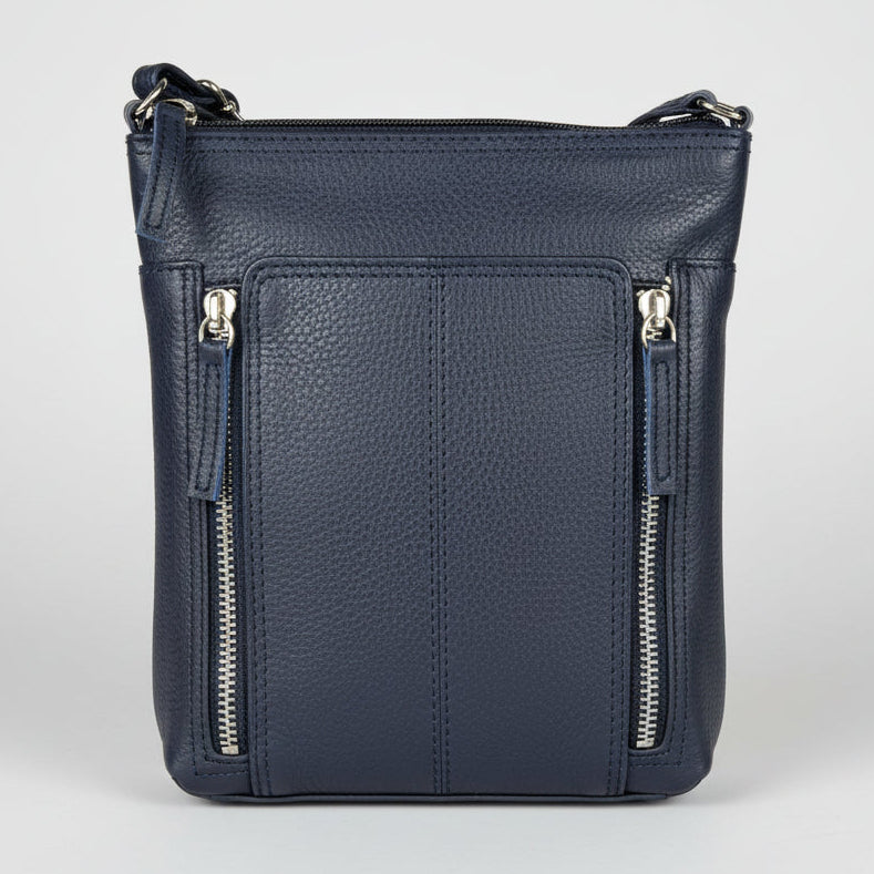 Slim Leather Crossbody. Small Vertical Zip Women’s Bag with Adjustable Strap-1