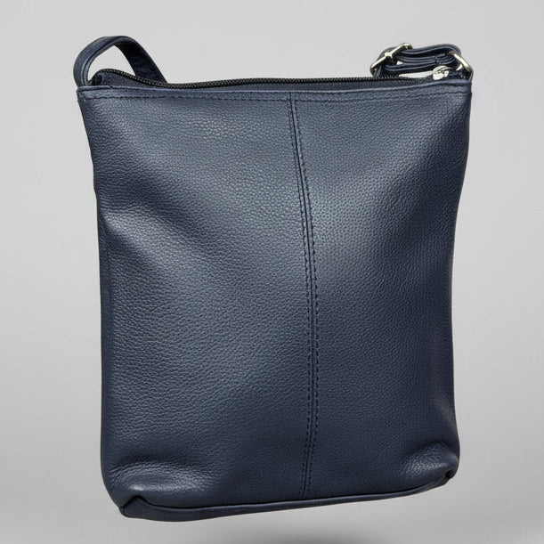 Slim Leather Crossbody. Small Vertical Zip Women’s Bag with Adjustable Strap-2