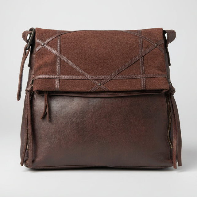 MET Women's Convertible Leather Bag, Foldover Design-1