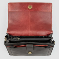 Derek Alexander Half Flap Organizer Leather Messenger Crossbody Bag-2