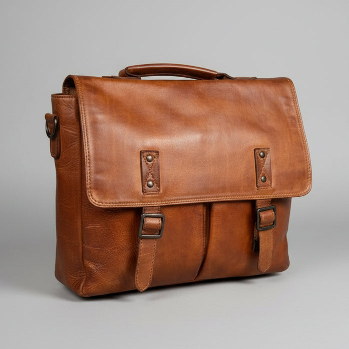 MET Premium Leather Laptop Messenger Bag-1